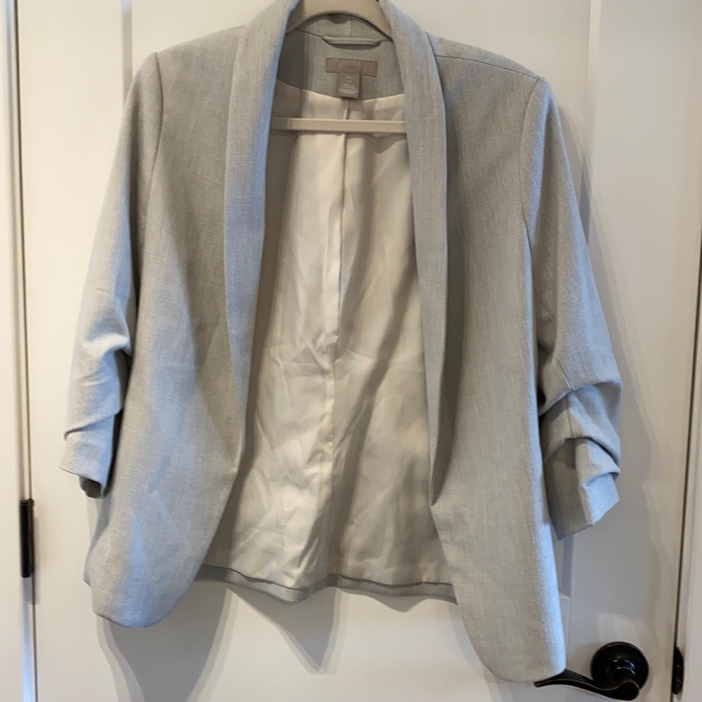 Blazer with 3/4 ruched sleeves